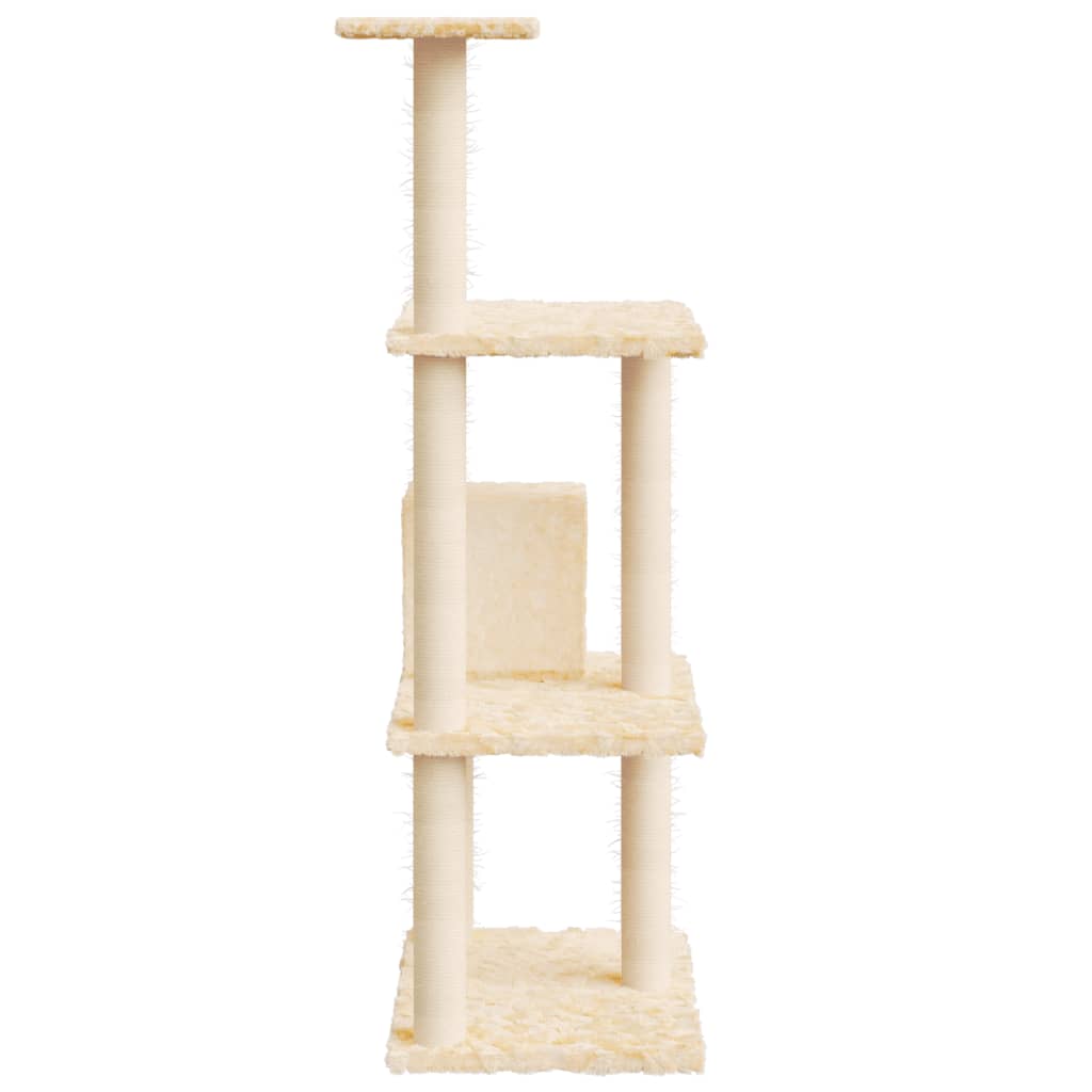 vidaXL Ansamblu de pisici cu stâlpi din funie de sisal, crem, 119 cm vidaXL Ansamblu de pisici cu stâlpi din funie de sisal, crem, 119 cm