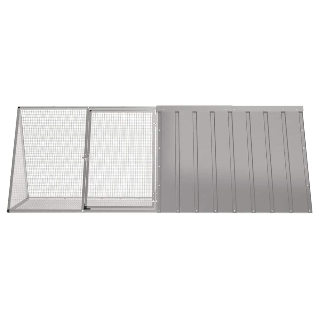 vidaXL Cușcă pentru iepuri, gri, 201,5x80,5x71 cm, oțel galvanizat vidaXL Cușcă pentru iepuri, gri, 201,5x80,5x71 cm, oțel galvanizat