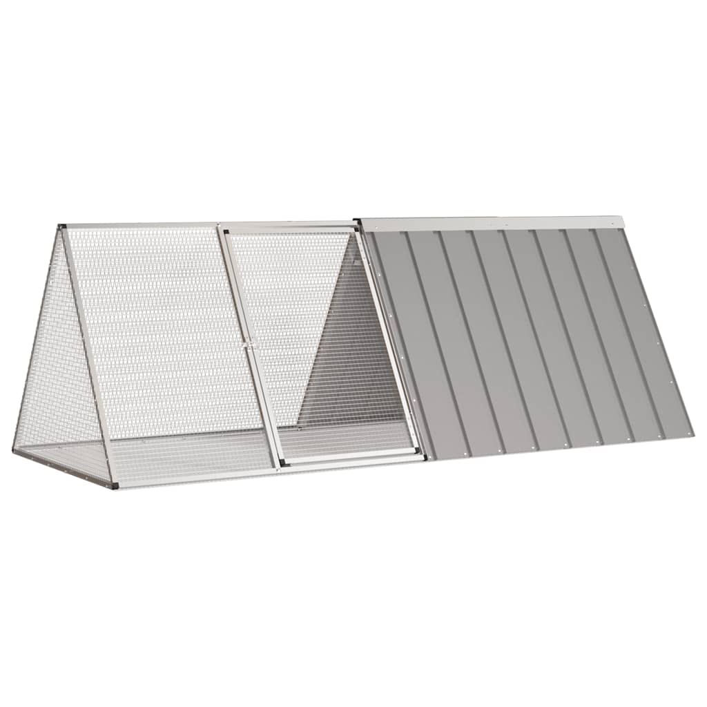 vidaXL Cușcă pentru iepuri, gri, 201,5x80,5x71 cm, oțel galvanizat vidaXL Cușcă pentru iepuri, gri, 201,5x80,5x71 cm, oțel galvanizat
