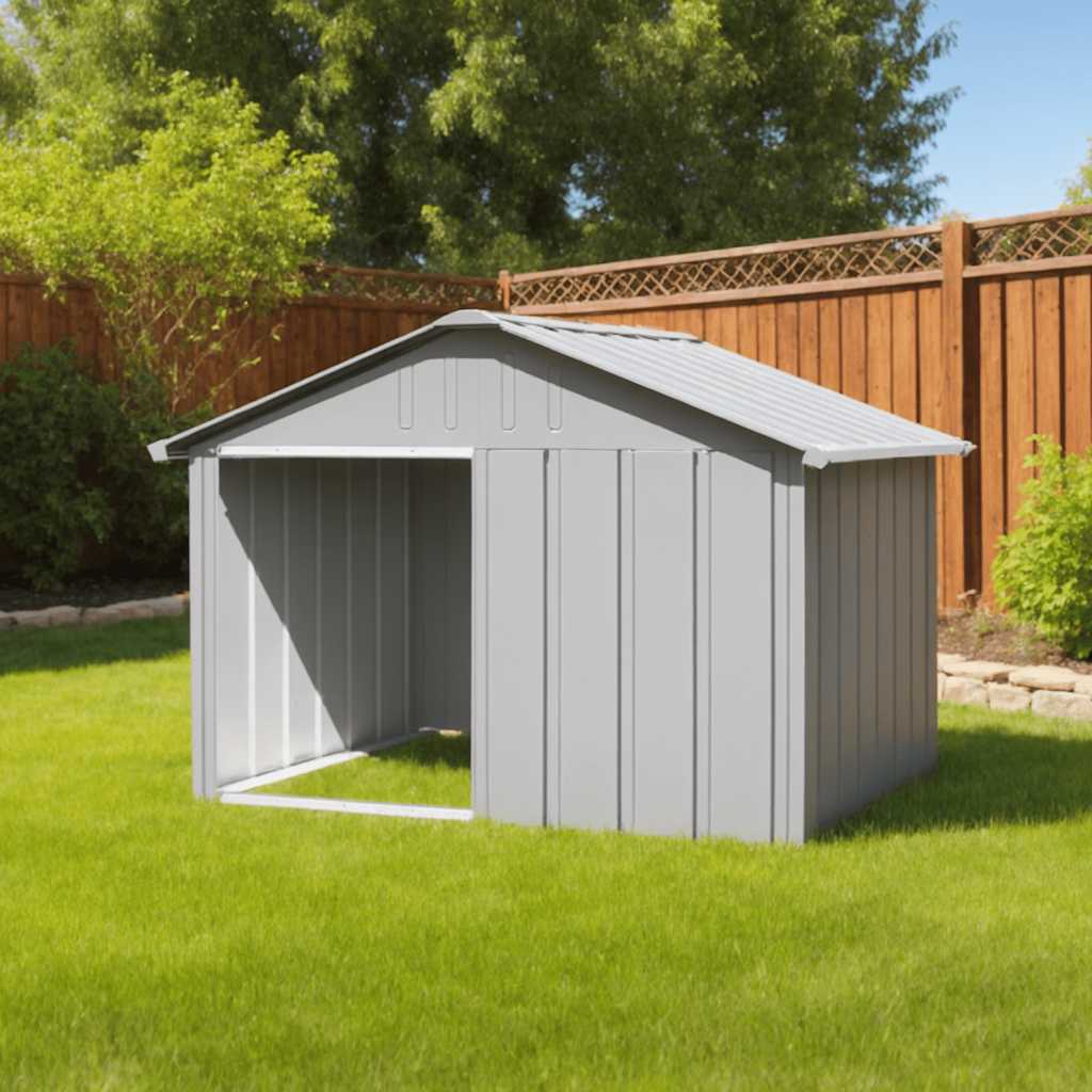 vidaXL Casă pentru câini, gri, 116,5x103x81,5 cm, oțel galvanizat vidaXL Casă pentru câini, gri, 116,5x103x81,5 cm, oțel galvanizat