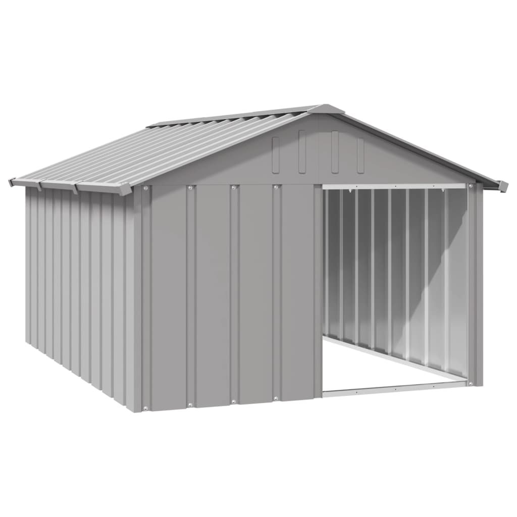 vidaXL Casă pentru câini, gri, 116,5x153x81,5 cm, oțel galvanizat vidaXL Casă pentru câini, gri, 116,5x153x81,5 cm, oțel galvanizat