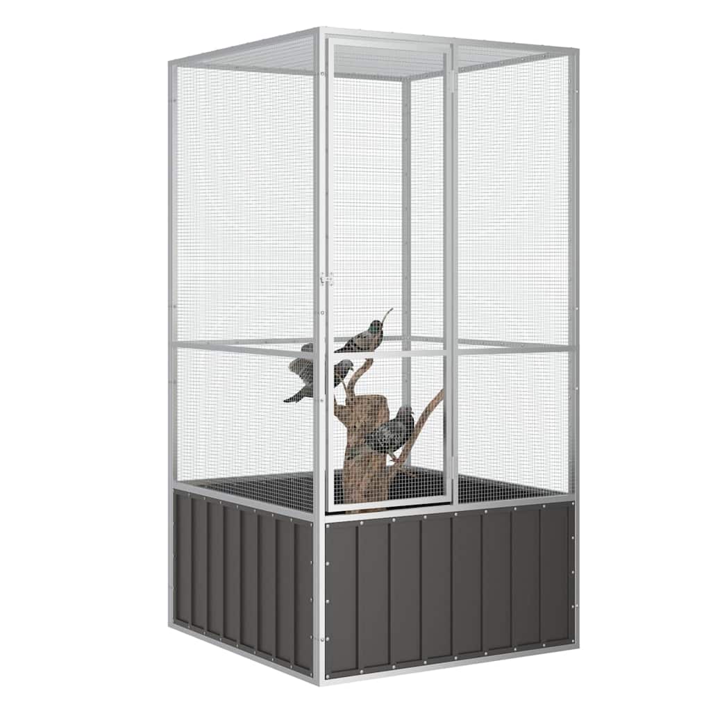 vidaXL Colivie pentru păsări antracit 111x107x211,5 cm oțel galvanizat vidaXL Colivie pentru păsări antracit 111x107x211,5 cm oțel galvanizat