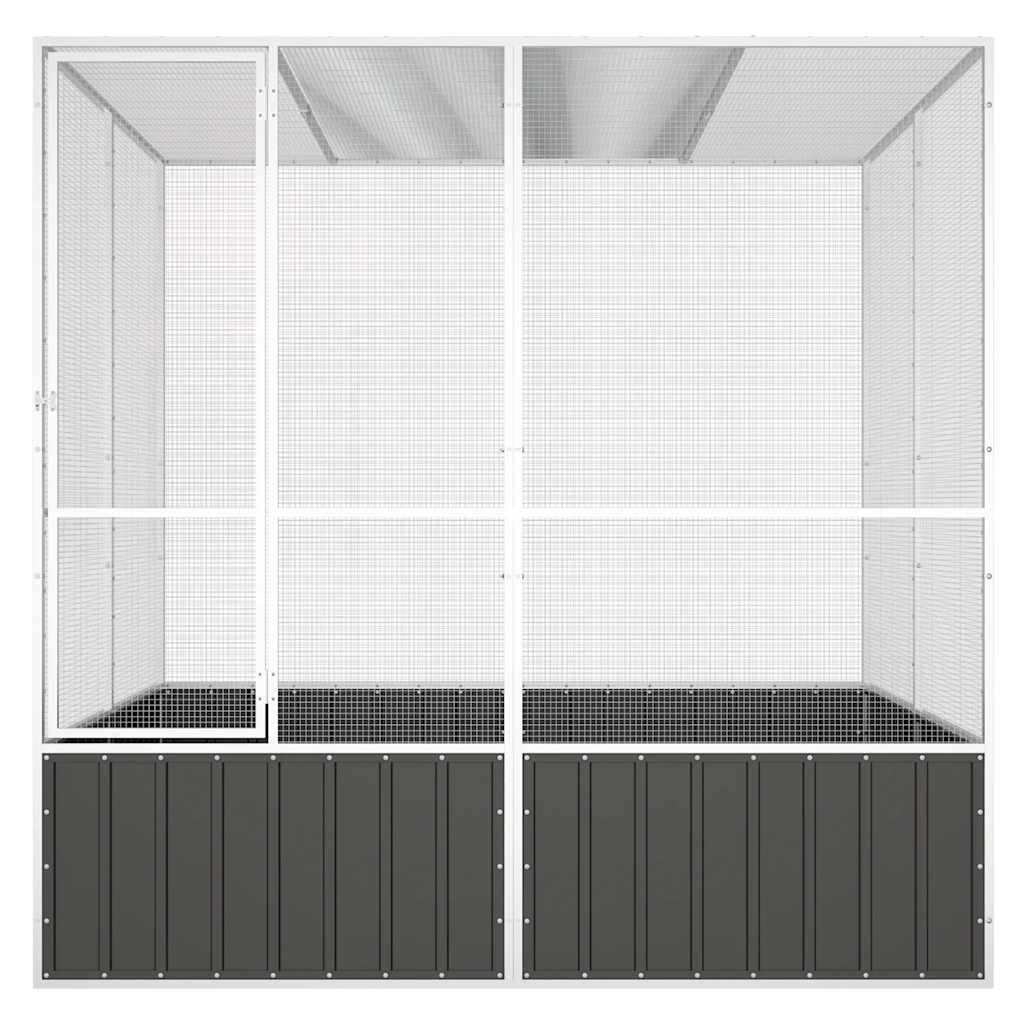 vidaXL Colivie păsări antracit 213,5x217,5x211,5 cm oțel galvanizat vidaXL Colivie păsări antracit 213,5x217,5x211,5 cm oțel galvanizat