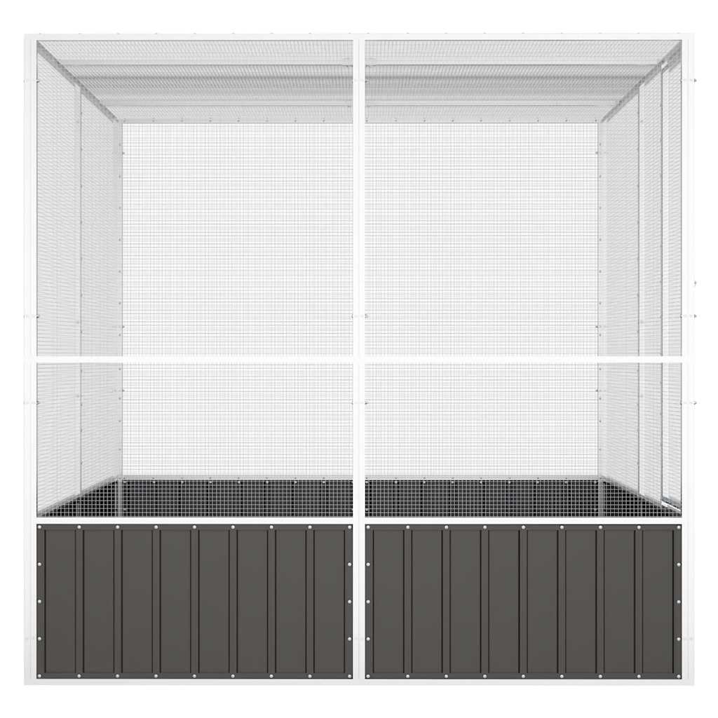 vidaXL Colivie păsări antracit 213,5x217,5x211,5 cm oțel galvanizat vidaXL Colivie păsări antracit 213,5x217,5x211,5 cm oțel galvanizat