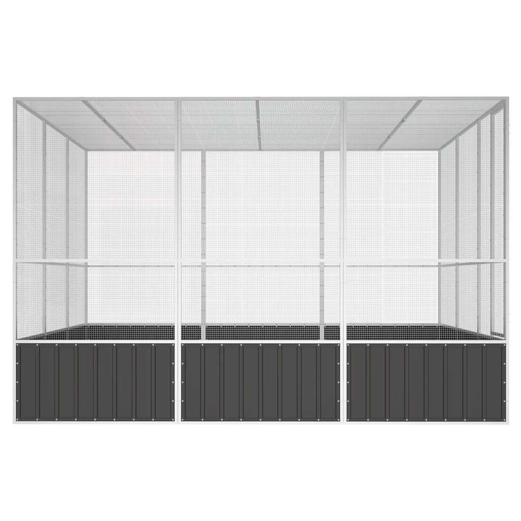 vidaXL Colivie păsări antracit 302,5x324,5x211,5 cm cm oțel galvanizat vidaXL Colivie păsări antracit 302,5x324,5x211,5 cm cm oțel galvanizat