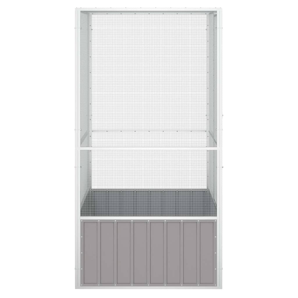 vidaXL Colivie pentru păsări gri 111x107x211,5 cm oțel galvanizat vidaXL Colivie pentru păsări gri 111x107x211,5 cm oțel galvanizat