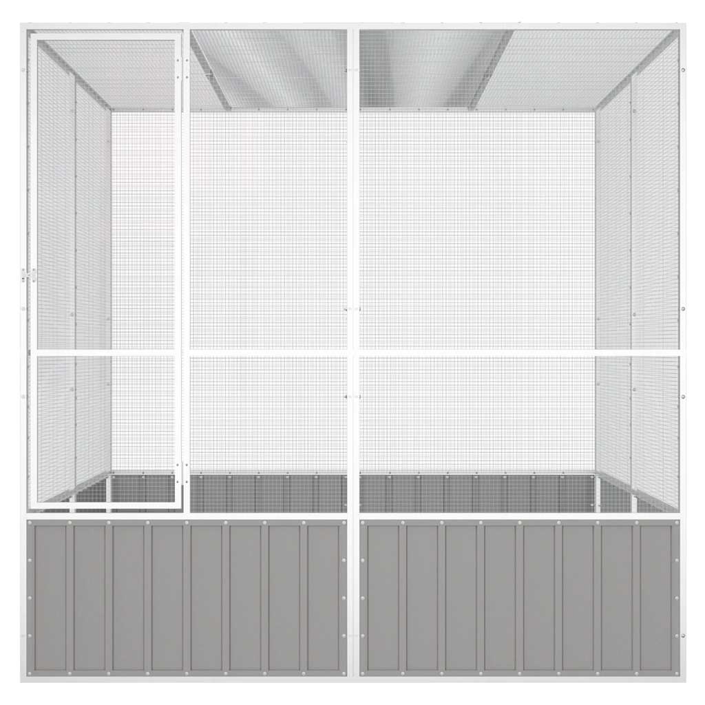 vidaXL Colivie pentru păsări gri 213,5x217,5x211,5 cm oțel galvanizat vidaXL Colivie pentru păsări gri 213,5x217,5x211,5 cm oțel galvanizat