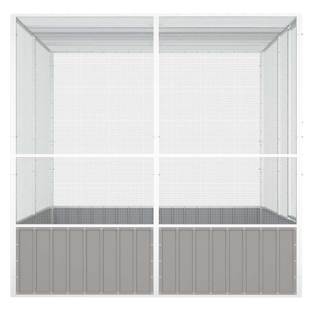 vidaXL Colivie pentru păsări gri 213,5x217,5x211,5 cm oțel galvanizat vidaXL Colivie pentru păsări gri 213,5x217,5x211,5 cm oțel galvanizat