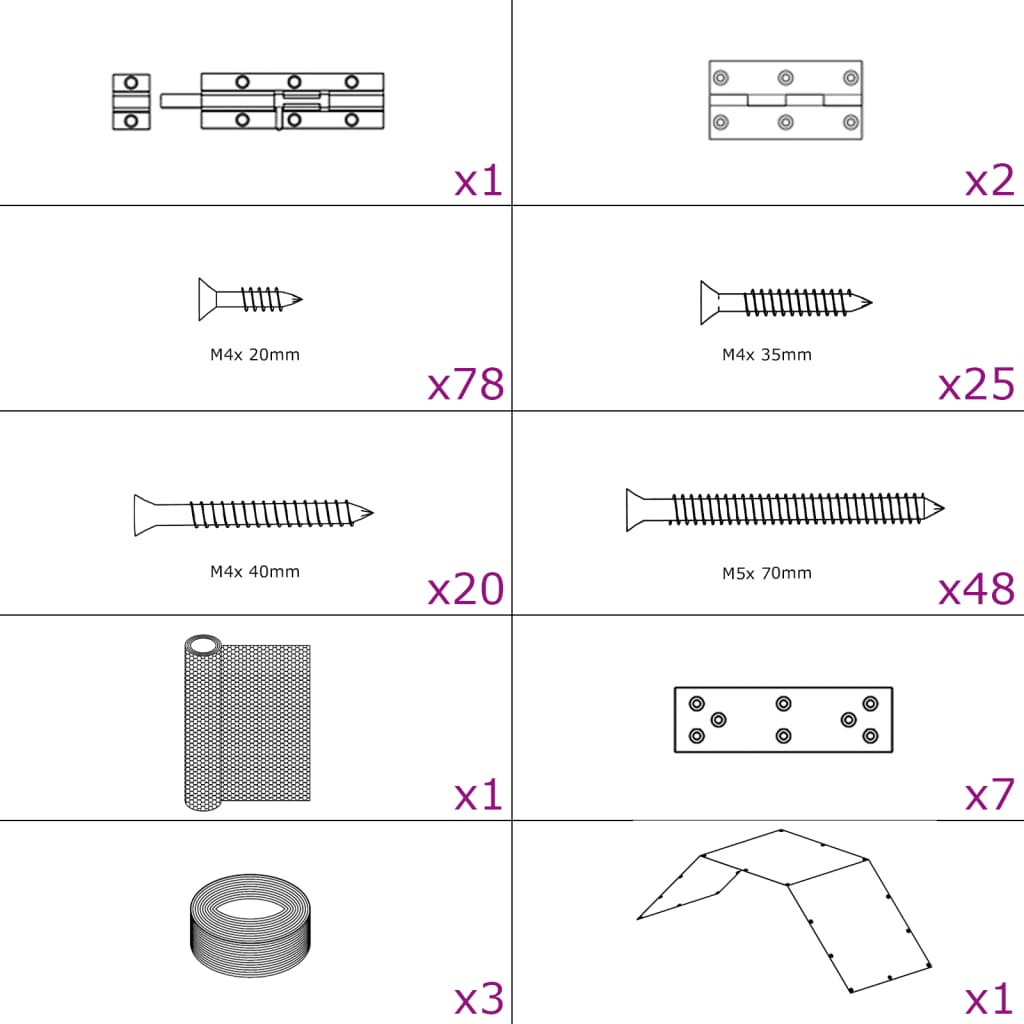 vidaXL Coteț de găini, 268x100x190 cm, metal (nu se vinde individual)