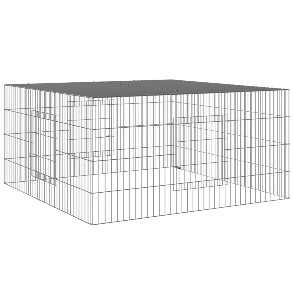 vidaXL Cușcă pentru iepuri, 110x110x55 cm, fier galvanizat