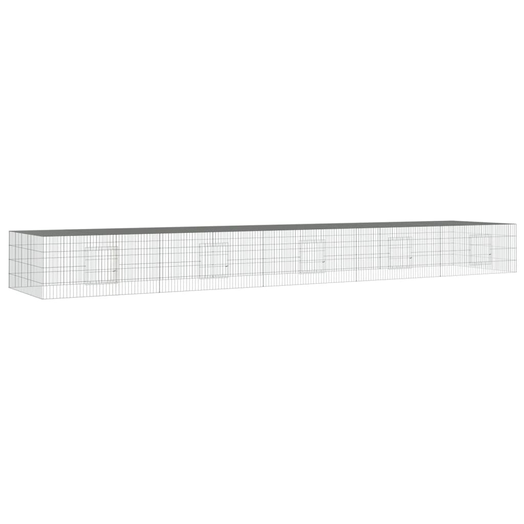 vidaXL Cușcă pentru iepuri, 5 panouri, 541x109x54 cm, fier galvanizat vidaXL Cușcă pentru iepuri, 5 panouri, 541x109x54 cm, fier galvanizat