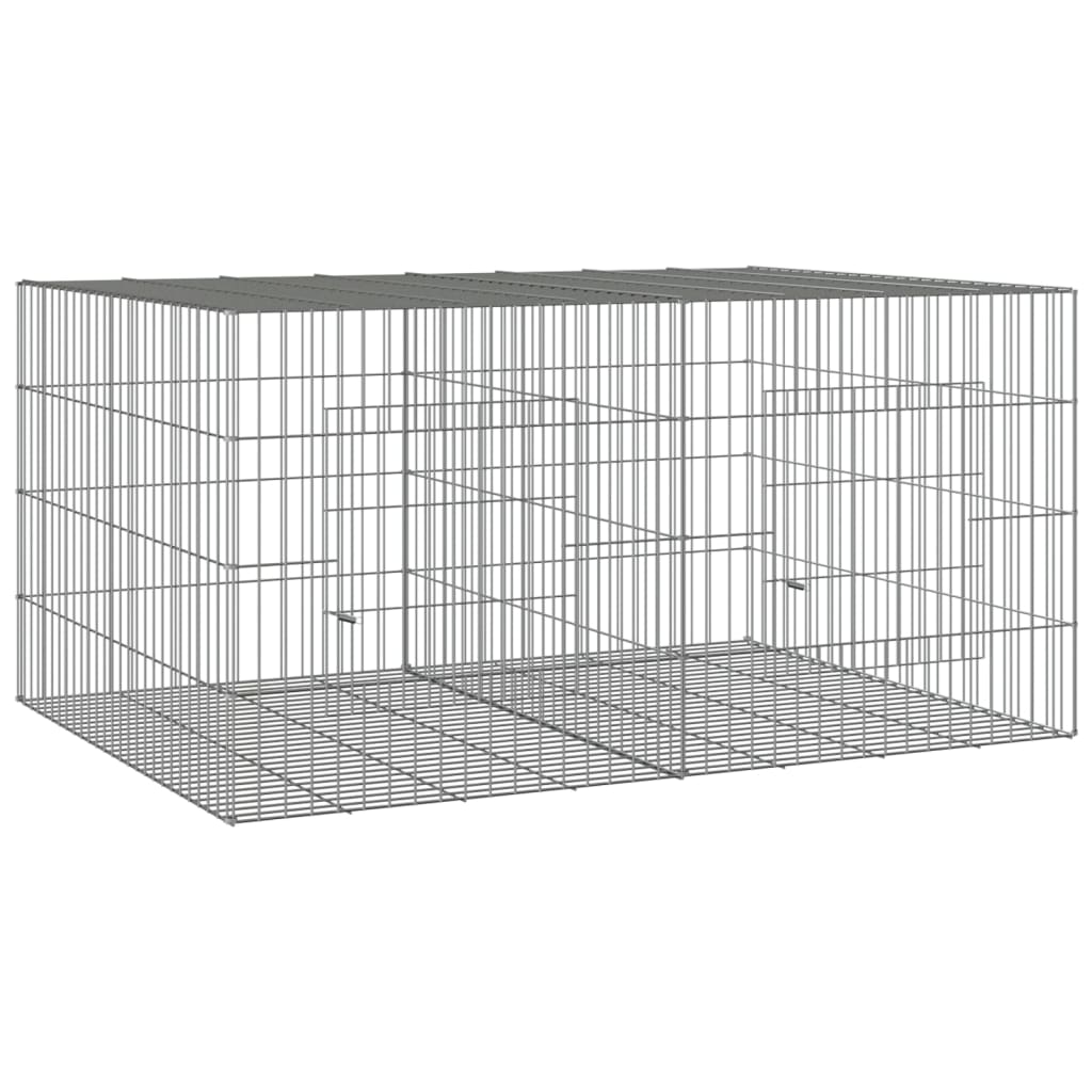 vidaXL Cușcă pentru iepuri, 2 panouri, 110x79x54 cm, fier galvanizat vidaXL Cușcă pentru iepuri, 2 panouri, 110x79x54 cm, fier galvanizat