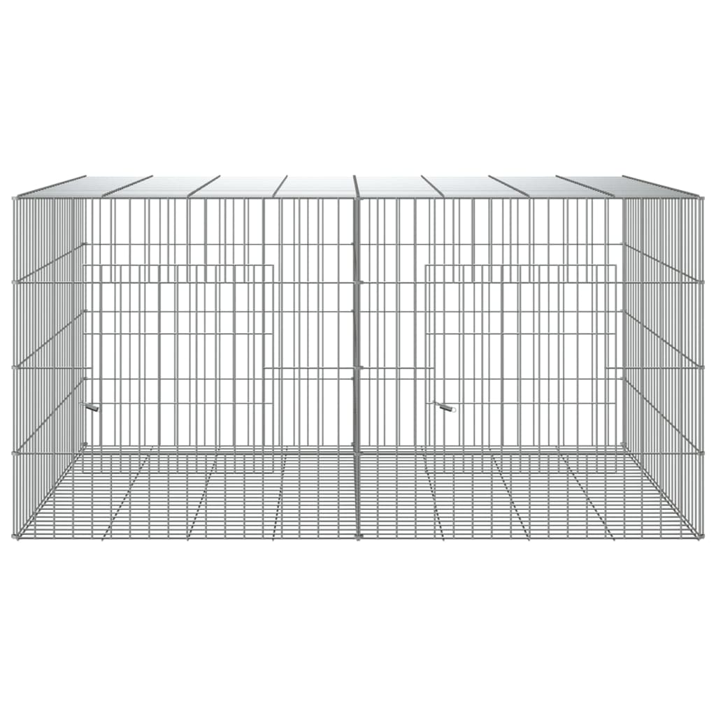 vidaXL Cușcă pentru iepuri, 2 panouri, 110x79x54 cm, fier galvanizat vidaXL Cușcă pentru iepuri, 2 panouri, 110x79x54 cm, fier galvanizat