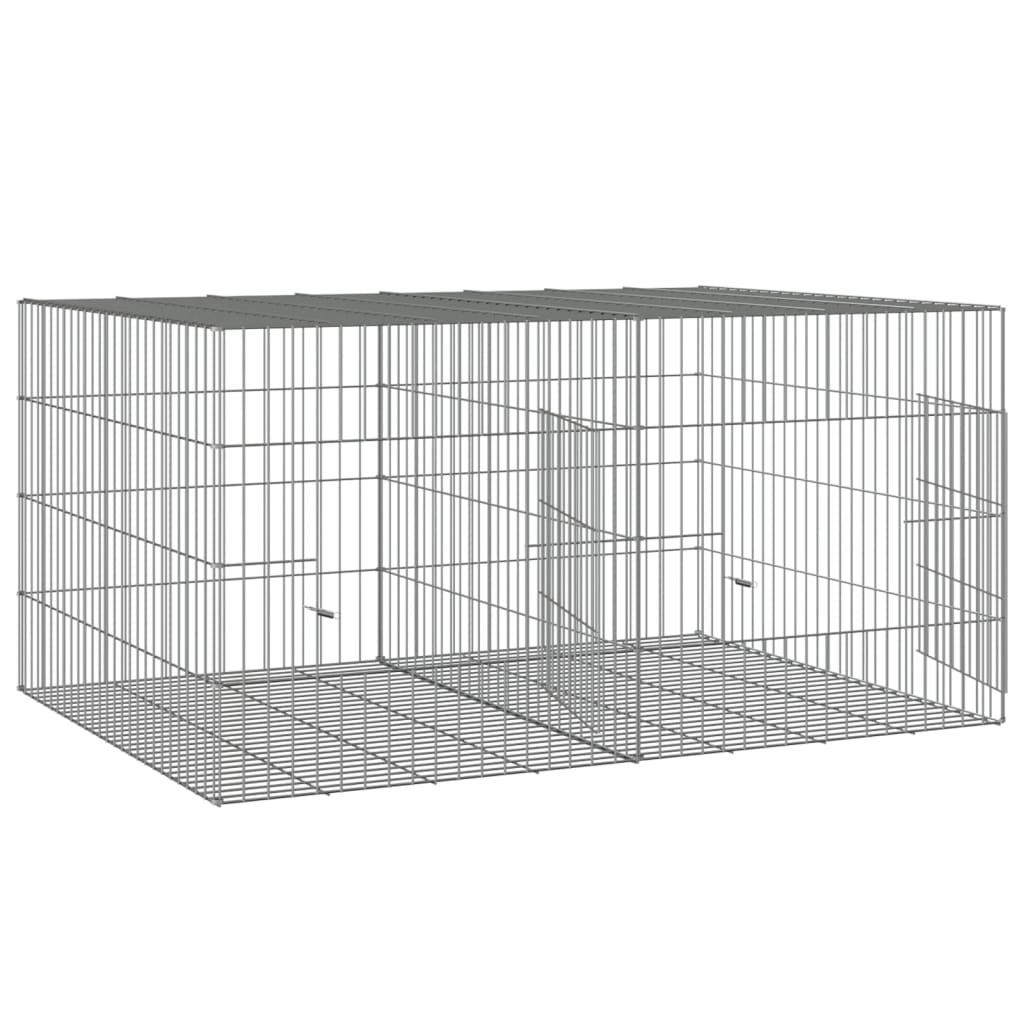 vidaXL Cușcă pentru iepuri, 2 panouri, 110x79x54 cm, fier galvanizat vidaXL Cușcă pentru iepuri, 2 panouri, 110x79x54 cm, fier galvanizat