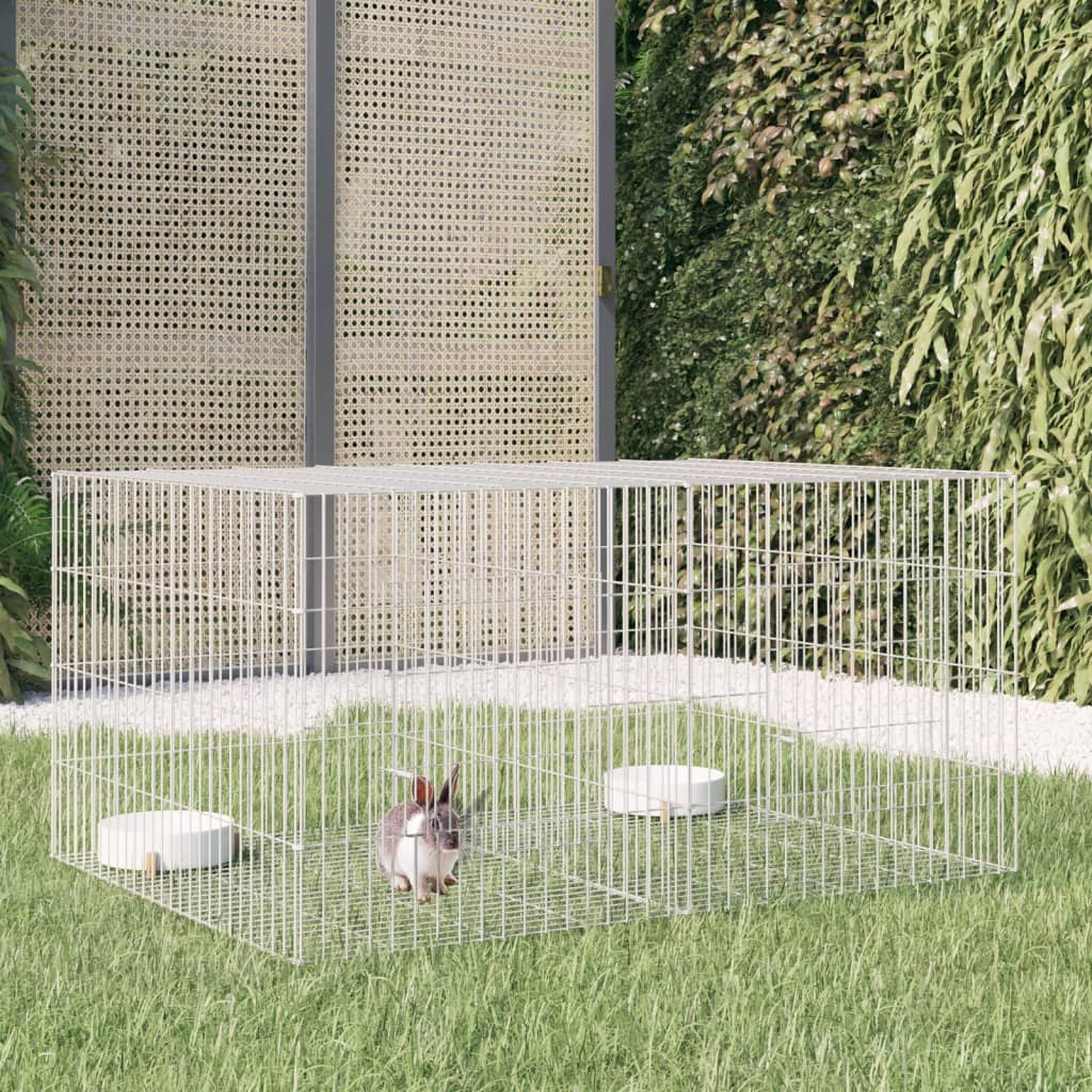 vidaXL Cușcă pentru iepuri, 2 panouri, 110x79x54 cm, fier galvanizat vidaXL Cușcă pentru iepuri, 2 panouri, 110x79x54 cm, fier galvanizat