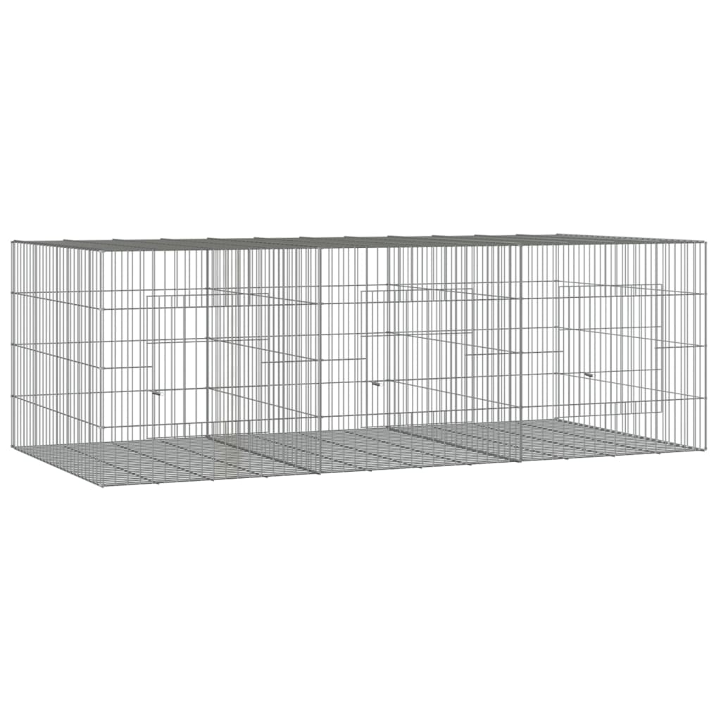vidaXL Cușcă pentru iepuri, 3 panouri, 163x79x54 cm, fier galvanizat