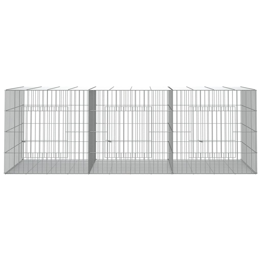 vidaXL Cușcă pentru iepuri, 3 panouri, 163x79x54 cm, fier galvanizat