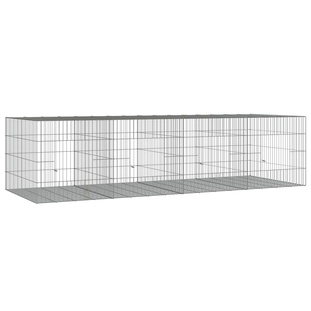 vidaXL Cușcă pentru iepuri, 4 panouri, 217x79x54 cm, fier galvanizat
