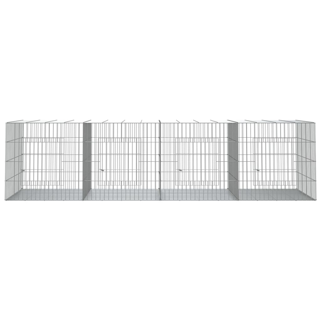 vidaXL Cușcă pentru iepuri, 4 panouri, 217x79x54 cm, fier galvanizat