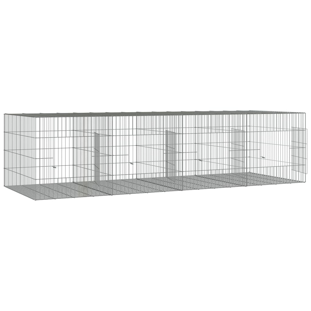 vidaXL Cușcă pentru iepuri, 4 panouri, 217x79x54 cm, fier galvanizat