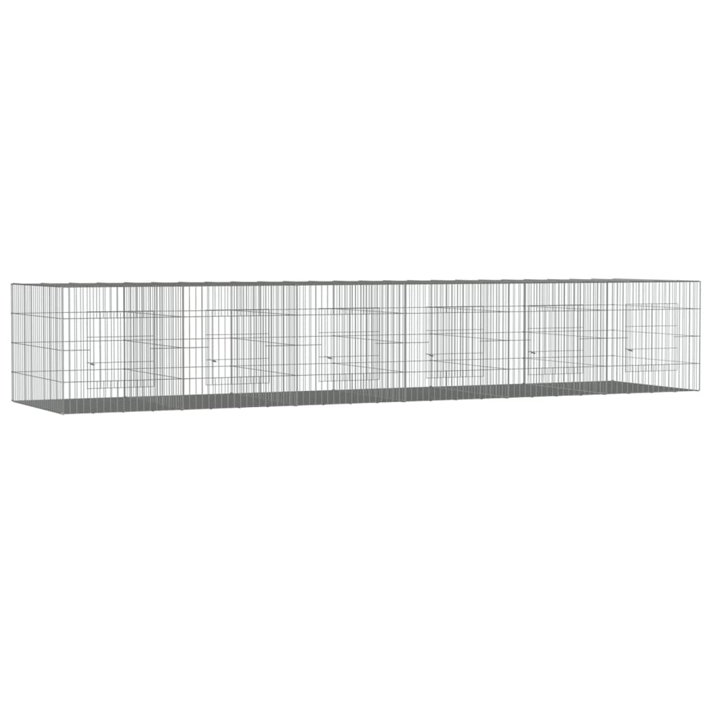 vidaXL Cușcă pentru iepuri, 6 panouri, 327x79x54 cm, fier galvanizat vidaXL Cușcă pentru iepuri, 6 panouri, 327x79x54 cm, fier galvanizat
