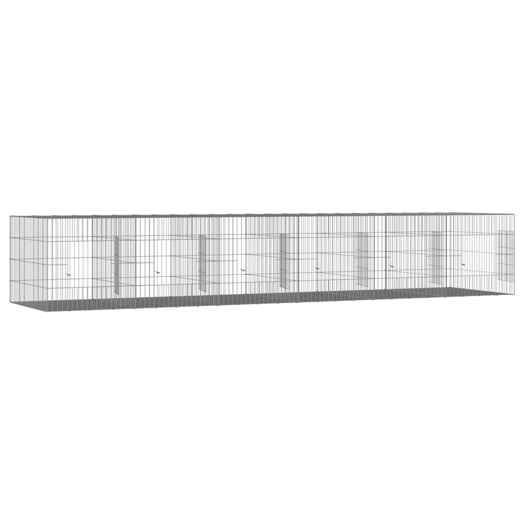 vidaXL Cușcă pentru iepuri, 6 panouri, 327x79x54 cm, fier galvanizat vidaXL Cușcă pentru iepuri, 6 panouri, 327x79x54 cm, fier galvanizat