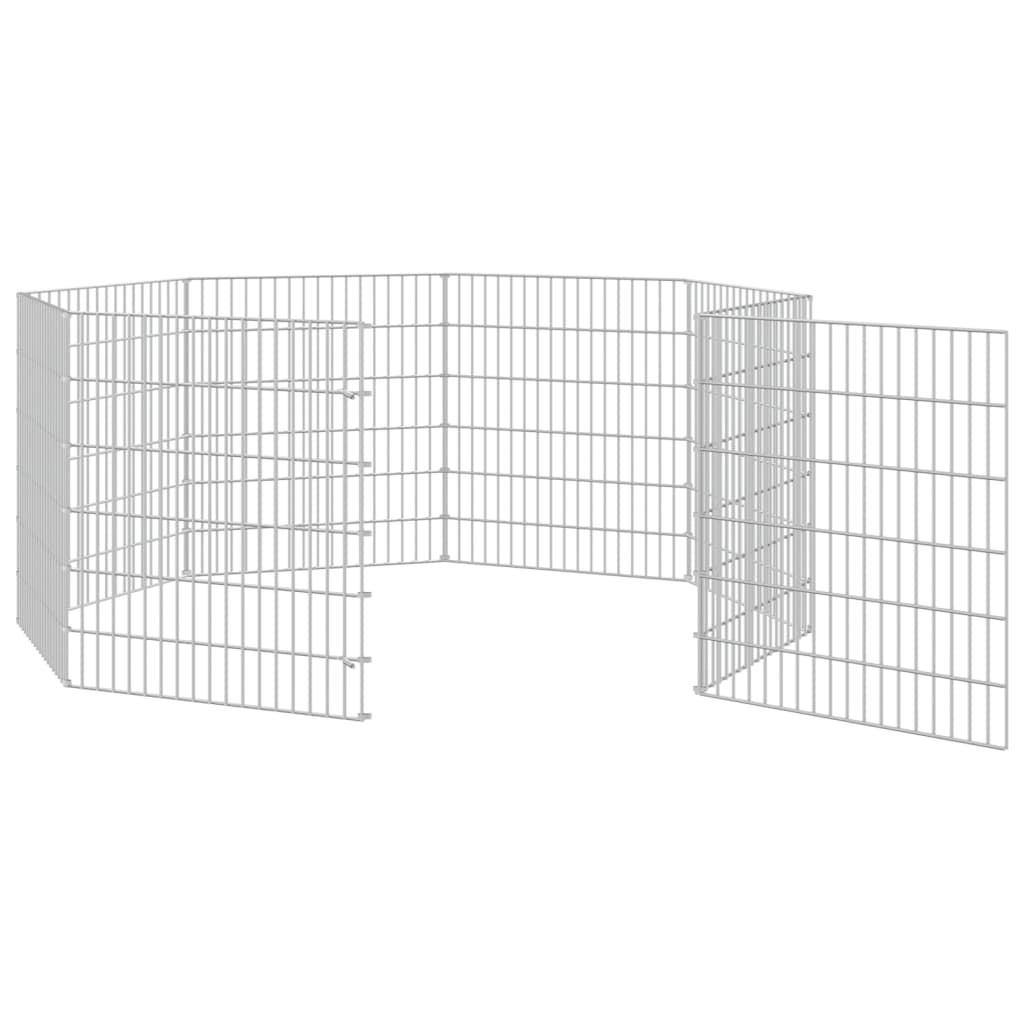 vidaXL Adăpost pentru animale cu 8 panouri, 54x60 cm, fier galvanizat vidaXL Adăpost pentru animale cu 8 panouri, 54x60 cm, fier galvanizat