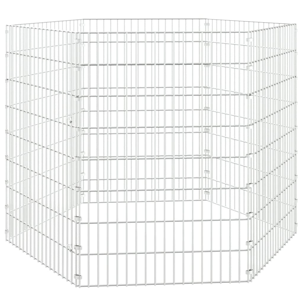 vidaXL Adăpost pentru animale cu 6 panouri, 54x80 cm, fier galvanizat vidaXL Adăpost pentru animale cu 6 panouri, 54x80 cm, fier galvanizat