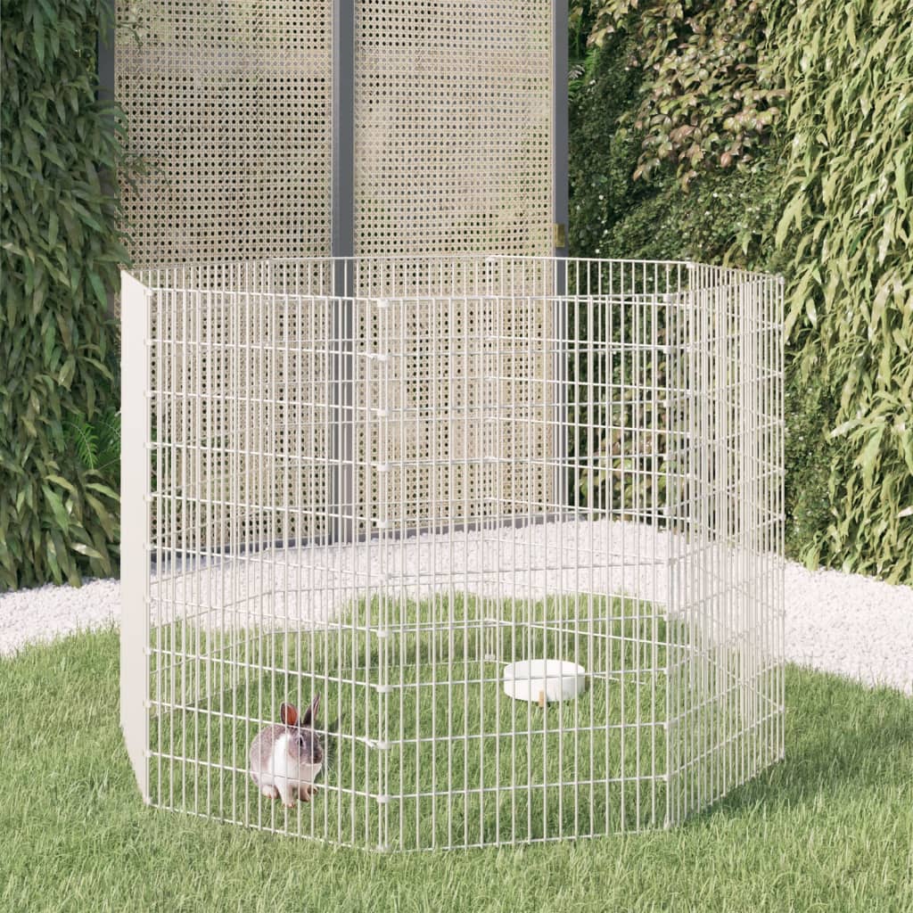 vidaXL Adăpost pentru animale cu 8 panouri, 54x100 cm, fier galvanizat vidaXL Adăpost pentru animale cu 8 panouri, 54x100 cm, fier galvanizat