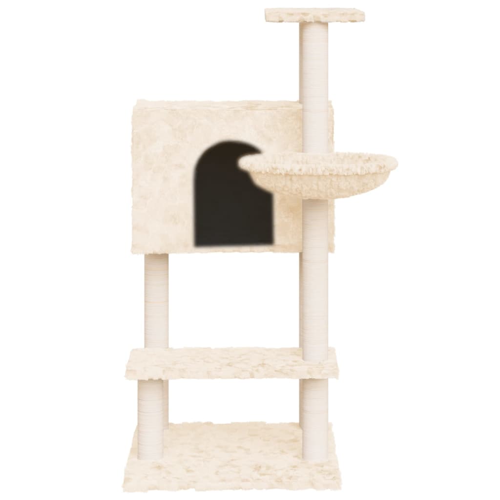 vidaXL Ansamblu de pisici cu stâlpi din funie de sisal, crem, 108,5 cm vidaXL Ansamblu de pisici cu stâlpi din funie de sisal, crem, 108,5 cm