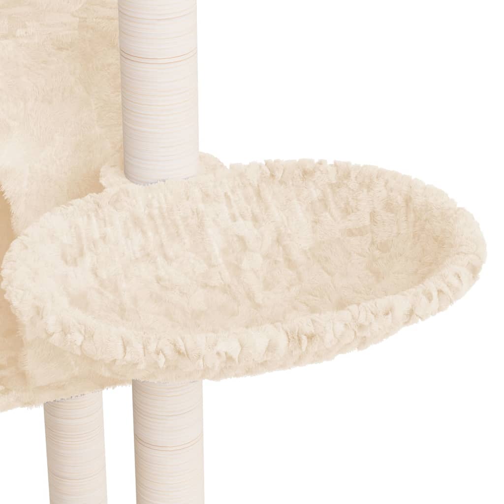 vidaXL Ansamblu de pisici cu stâlpi din funie de sisal, crem, 108,5 cm vidaXL Ansamblu de pisici cu stâlpi din funie de sisal, crem, 108,5 cm