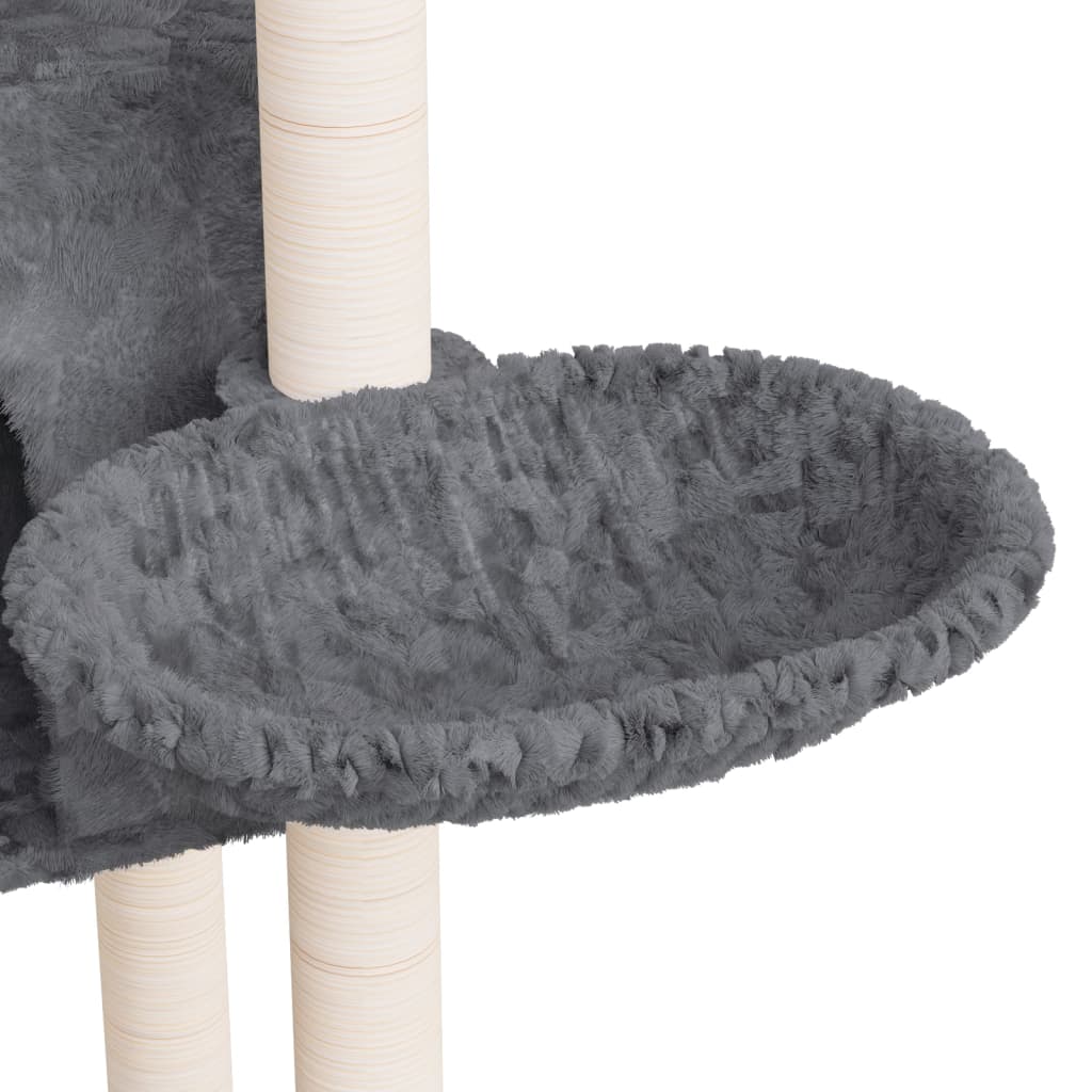 vidaXL Ansamblu pisici, stâlpi din funie sisal, gri închis, 108,5 cm vidaXL Ansamblu pisici, stâlpi din funie sisal, gri închis, 108,5 cm