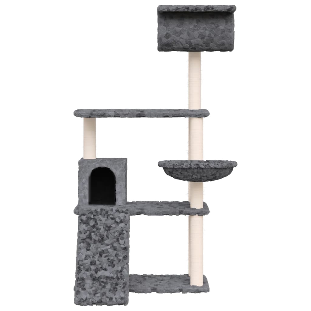 vidaXL Ansamblu de pisici, stâlpi din funie sisal, gri închis, 131 cm vidaXL Ansamblu de pisici, stâlpi din funie sisal, gri închis, 131 cm