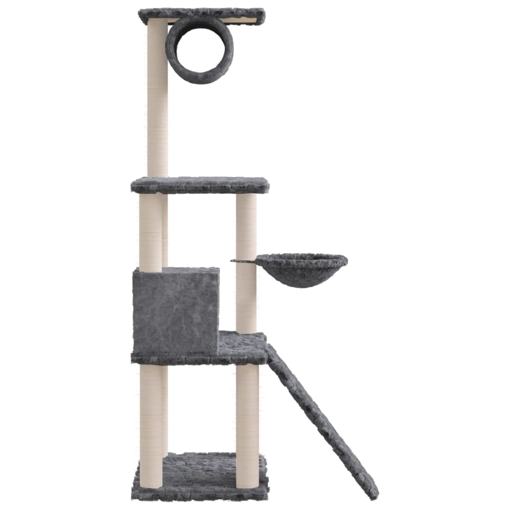 vidaXL Ansamblu de pisici, stâlpi din funie sisal, gri închis, 131 cm vidaXL Ansamblu de pisici, stâlpi din funie sisal, gri închis, 131 cm