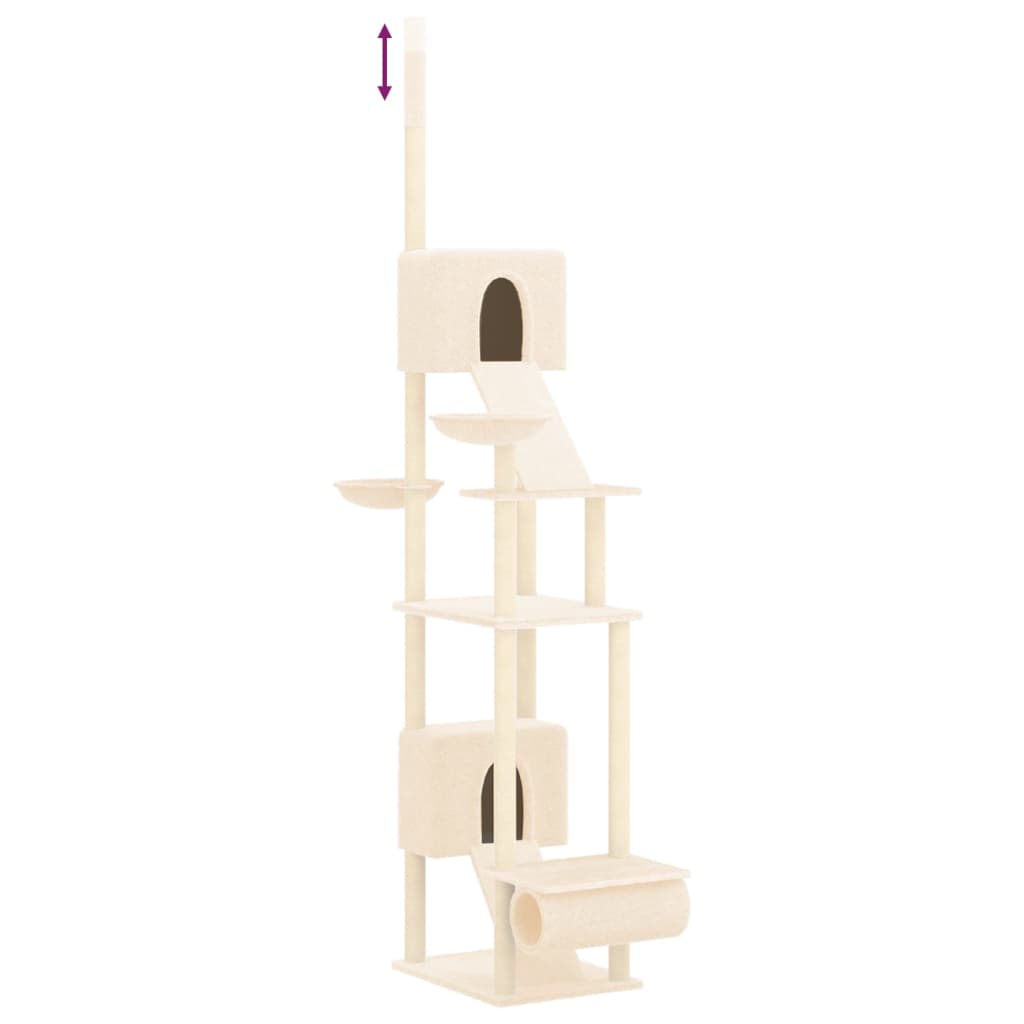 vidaXL Ansamblu pisici din podea până la tavan, crem, 277-303 cm vidaXL Ansamblu pisici din podea până la tavan, crem, 277-303 cm