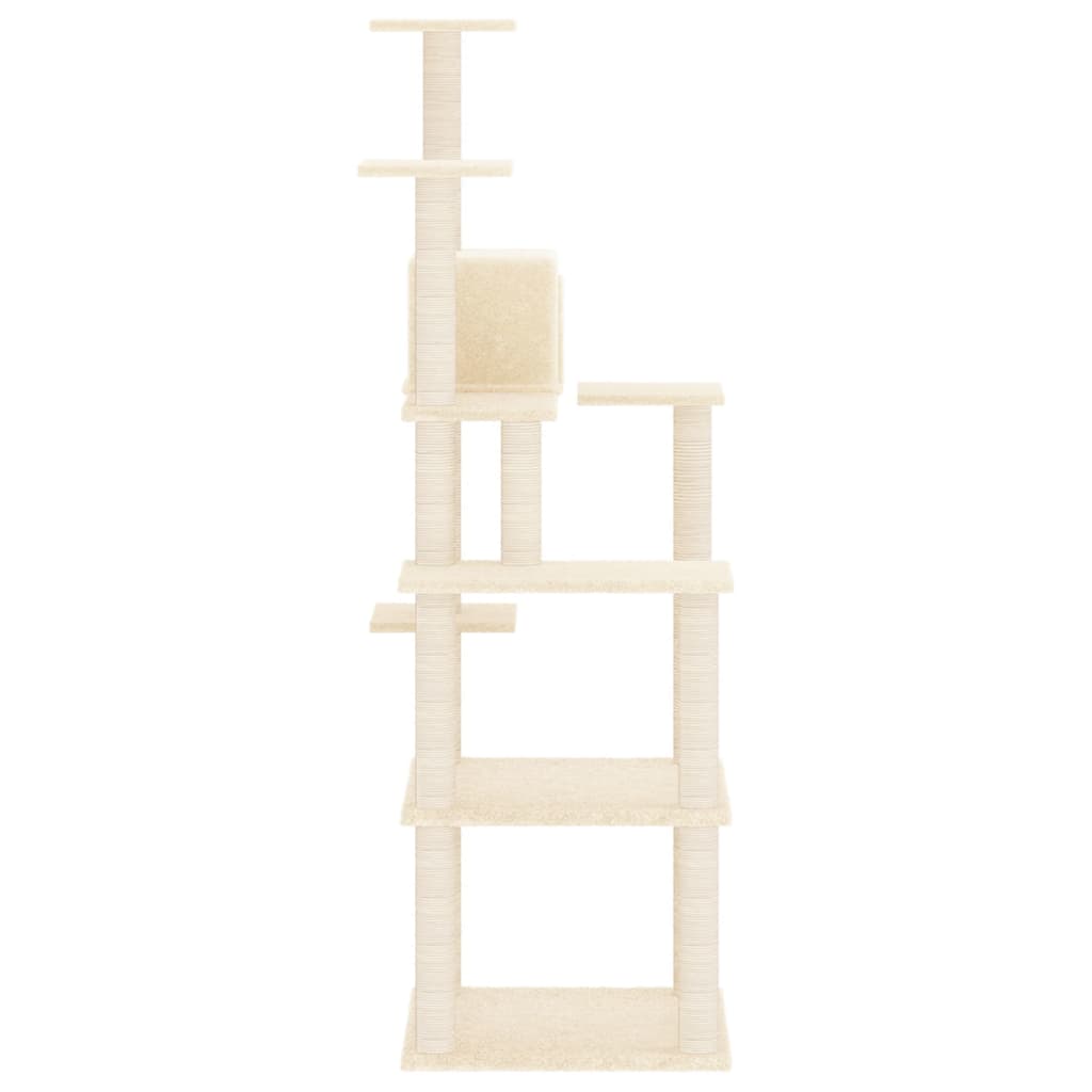 vidaXL Ansamblu de pisici cu stâlpi din funie de sisal, crem, 153 cm vidaXL Ansamblu de pisici cu stâlpi din funie de sisal, crem, 153 cm