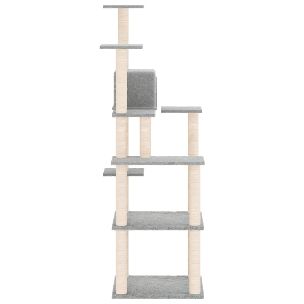 vidaXL Ansamblu de pisici, stâlpi din funie sisal, gri deschis, 153 cm vidaXL Ansamblu de pisici, stâlpi din funie sisal, gri deschis, 153 cm