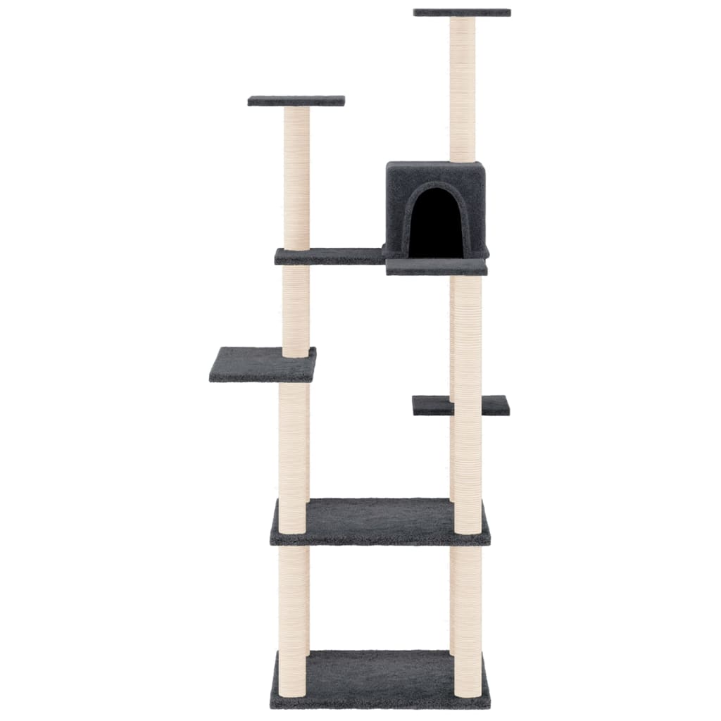vidaXL Ansamblu de pisici, stâlpi din funie sisal, gri închis, 153 cm vidaXL Ansamblu de pisici, stâlpi din funie sisal, gri închis, 153 cm