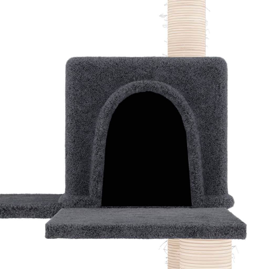 vidaXL Ansamblu de pisici, stâlpi din funie sisal, gri închis, 153 cm vidaXL Ansamblu de pisici, stâlpi din funie sisal, gri închis, 153 cm