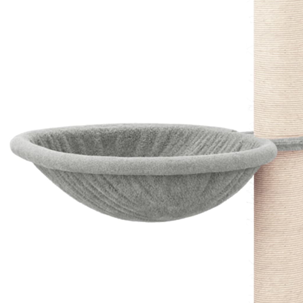 vidaXL Ansamblu pisici, stâlpi din funie sisal, gri deschis, 94,5 cm