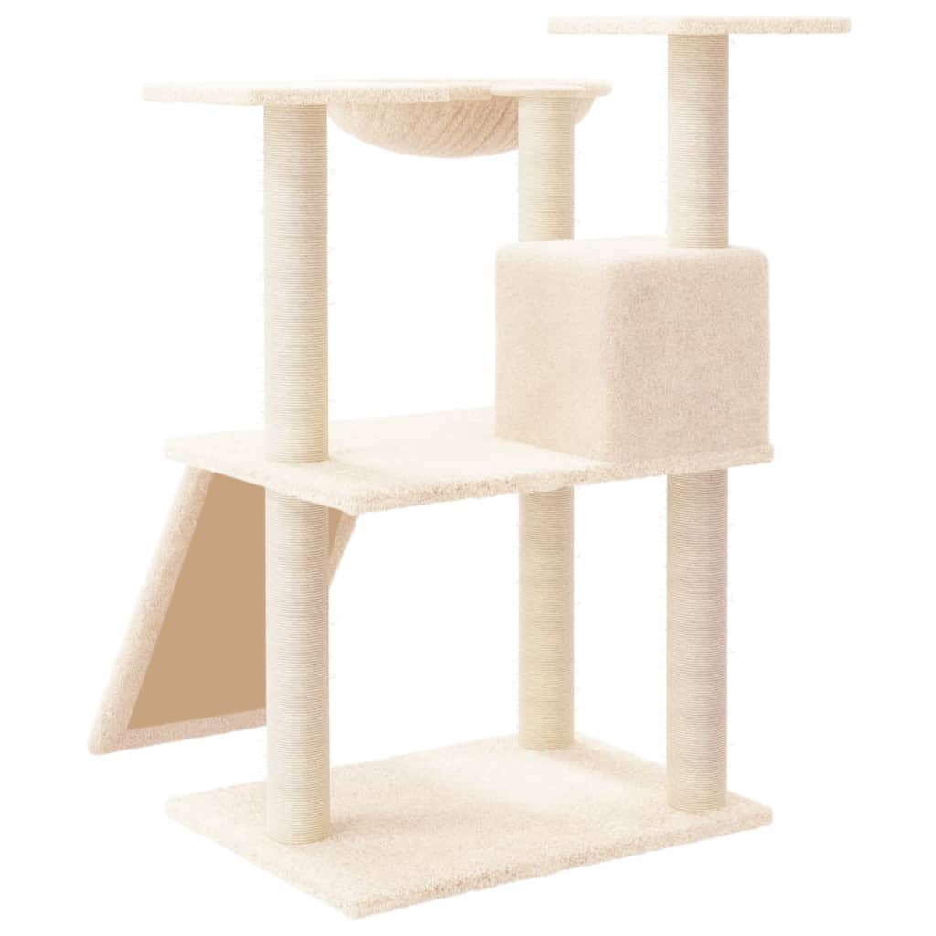 vidaXL Ansamblu de pisici cu stâlpi din funie de sisal, crem, 83 cm vidaXL Ansamblu de pisici cu stâlpi din funie de sisal, crem, 83 cm