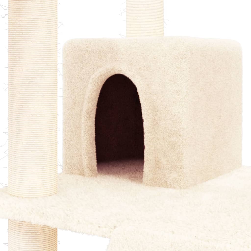 vidaXL Ansamblu de pisici cu stâlpi din funie de sisal, crem, 83 cm vidaXL Ansamblu de pisici cu stâlpi din funie de sisal, crem, 83 cm