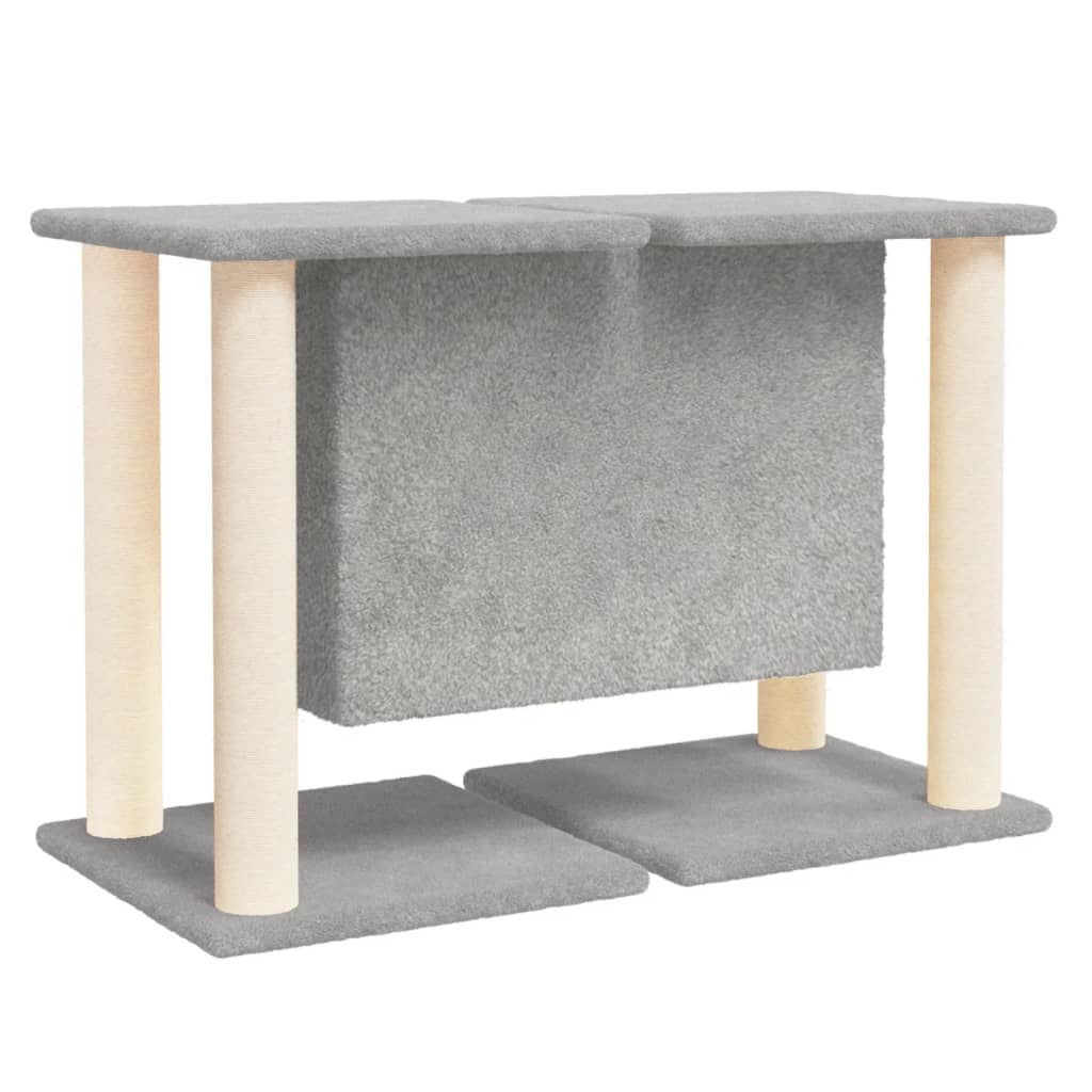 vidaXL Ansamblu de pisici, stâlpi din funie sisal, gri deschis, 50 cm vidaXL Ansamblu de pisici, stâlpi din funie sisal, gri deschis, 50 cm