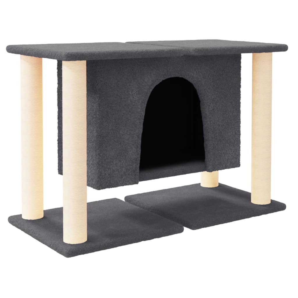 vidaXL Ansamblu de pisici, stâlpi din funie sisal, gri închis, 50 cm vidaXL Ansamblu de pisici, stâlpi din funie sisal, gri închis, 50 cm