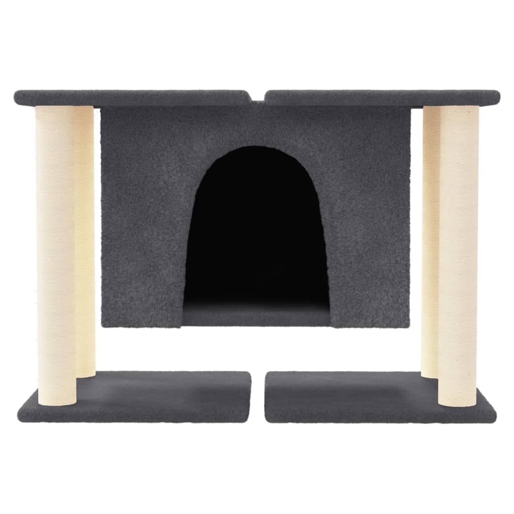 vidaXL Ansamblu de pisici, stâlpi din funie sisal, gri închis, 50 cm vidaXL Ansamblu de pisici, stâlpi din funie sisal, gri închis, 50 cm