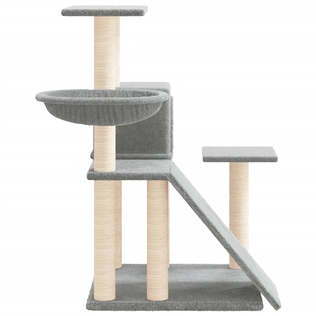 vidaXL Ansamblu de pisici, stâlpi din funie sisal, gri deschis, 82 cm vidaXL Ansamblu de pisici, stâlpi din funie sisal, gri deschis, 82 cm