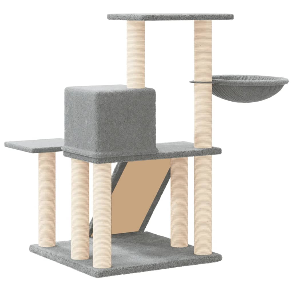 vidaXL Ansamblu de pisici, stâlpi din funie sisal, gri deschis, 82 cm vidaXL Ansamblu de pisici, stâlpi din funie sisal, gri deschis, 82 cm