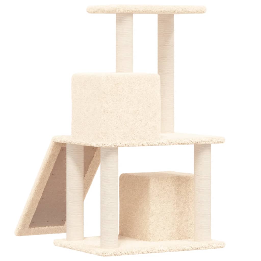 vidaXL Ansamblu de pisici cu stâlpi din funie de sisal, crem, 82 cm vidaXL Ansamblu de pisici cu stâlpi din funie de sisal, crem, 82 cm
