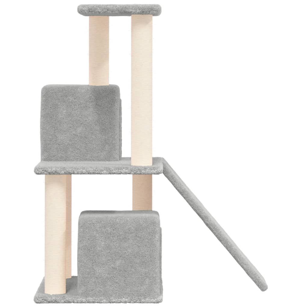 vidaXL Ansamblu de pisici, stâlpi din funie sisal, gri deschis, 82 cm