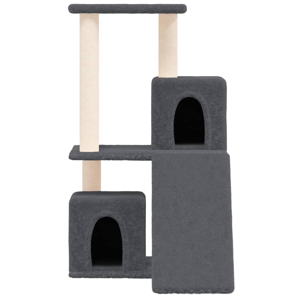 vidaXL Ansamblu pisici cu stâlpi din funie sisal, gri închis, 82 cm vidaXL Ansamblu pisici cu stâlpi din funie sisal, gri închis, 82 cm